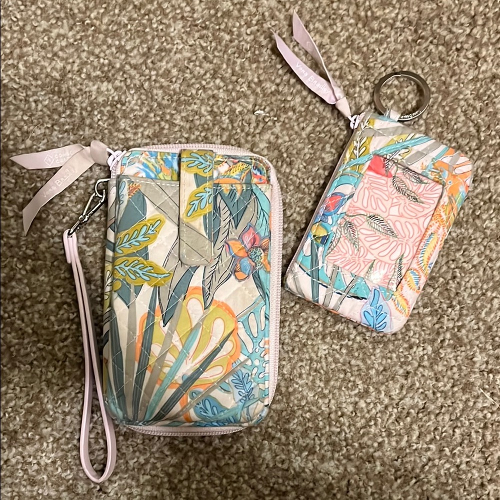 Vera Bradley Tropical Floral Wristlet and Keychain